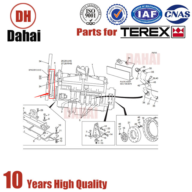 Japanese Brand Dahai Terex part Fan belt 15273590 