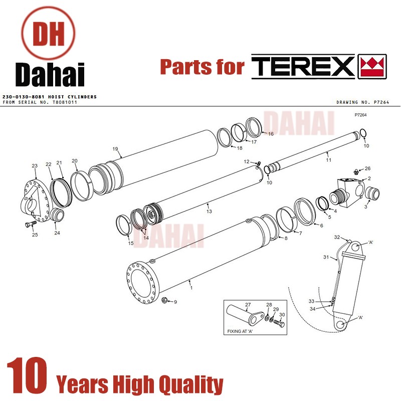 Warranty Terex Truck Spare Parts wiper seal 15227030